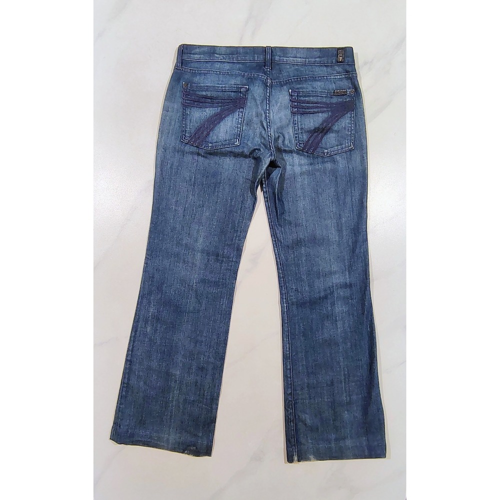 7 For All Mankind Dojo Women Bootcut Flare Jeans Blue Size 32 Mid Rise Denim USA - Picture 6 of 16